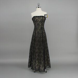 Vintage 90s Lace Maxi Dress Gown Jump XXS